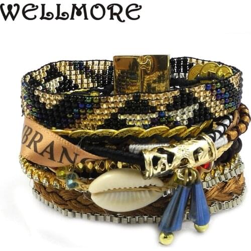 WELLMORE 2017 new BOHO Style Bracelet Handmade Beads fashion bracelets for women Magnet bracelet S/M/L B1517