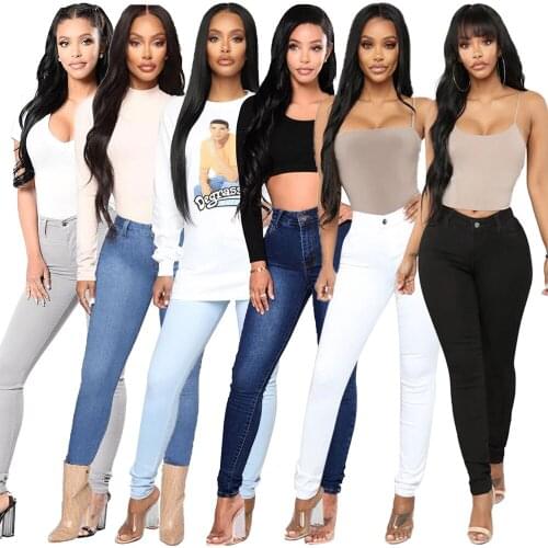 Womens Jeans High Waist Skinny Denim Plus Size Stretch Oversize Sexy Elastic Slim Pencil Pants Skinny Feet Trousers