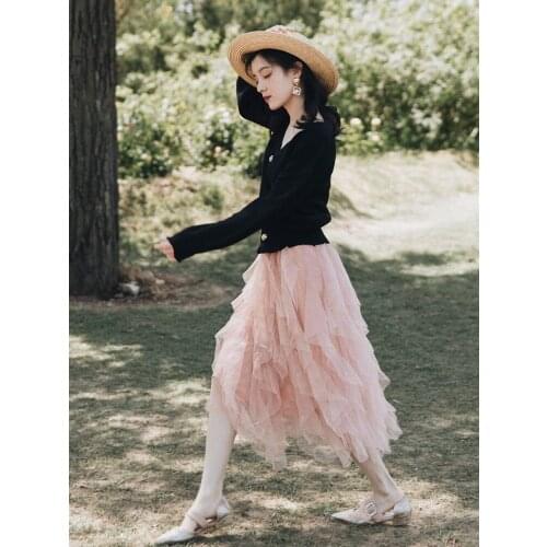 2019 new fashion womens Retro sweater + skirt 2 piece outfits for women skirt set