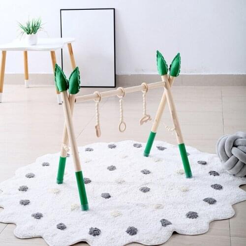 1Set Nordic Style Baby Gym Play Nursery Sensory Ring-pull Toy Wooden Frame Infant Room Toddler Clothes Rack Gift Kids Room Decor