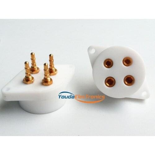 1PC Telflon 4pin 4pins vacuum Tube Socket For 300B/2A3/274/572B