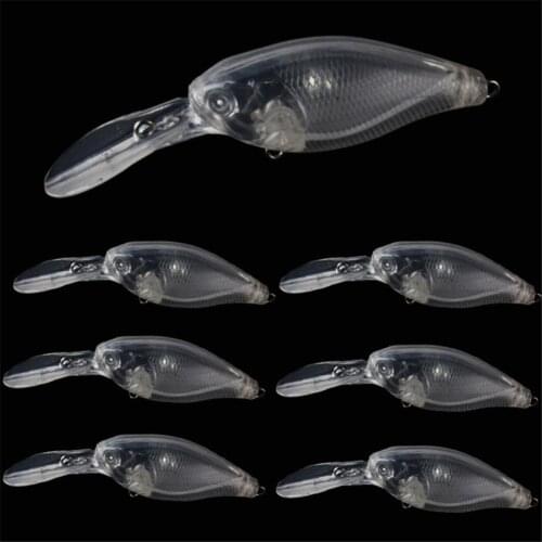 10pcs/set Unpainted Fishing Lure Body 8.8cm 7.12g Abs Transparent Blank Lures Outdoor Sports ABS Fishing Blank Bait Accessories