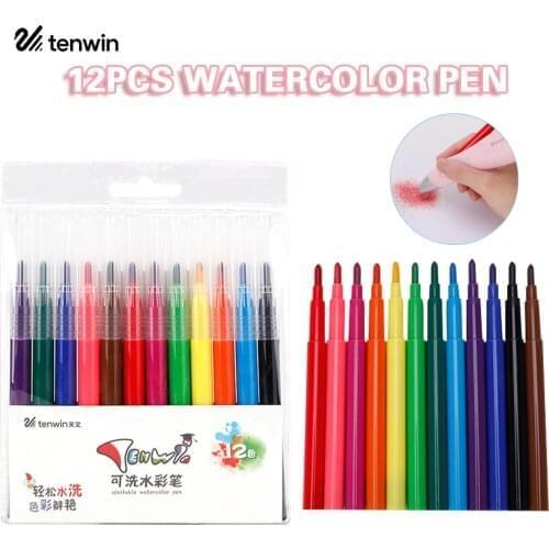 12pcs Washable Water-color Paint Pens Marker Set Airbrush Color Pen Refills for Electric Spray Pen Marker Sprayer Art Supplies