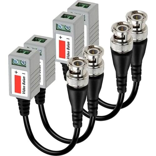 2Pcs (1 Pairs) AHD/CVI/TVI Twisted BNC CCTV Video Balun Passive Transceivers UTP Balun BNC Cat5 CCTV UTP Video Balun