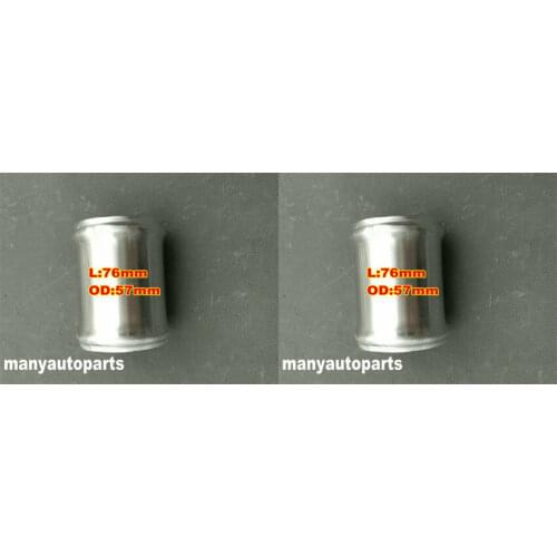 2pcs 57mm 2.25" Aluminum Hose Adapter Tube Joiner Pipe Coupler Connector L=76mm