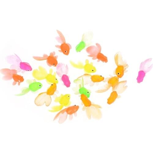 20Pcs/lot 4cm Soft Rubber Gold Fish Small Goldfish Kids Toy Plastic Simulation Small Goldfish Random Color