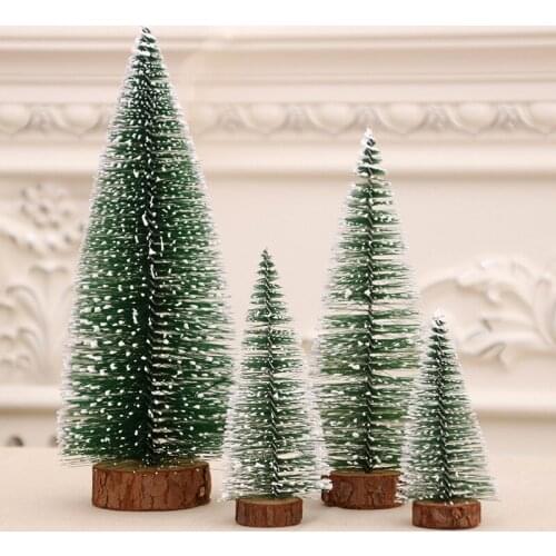 20pcs Miniature Christmas Tree Cedar Wood Plants Desktop Window Display Christmas Gifts New Year Home Decorations Plants