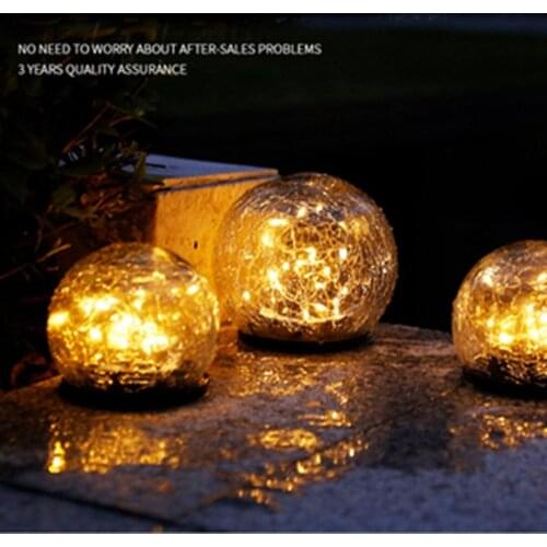 20 LED Garden Solar Lights Cracked Glass Ball Waterproof For Outdoor Decorations Pathway Landscape Patio Yard Lawn Solar Lamp