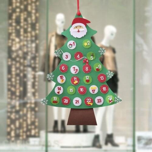 24/31 Days DIY Felt Christmas Tree Advent Calendar New Year Countdown Pendant Gift Party Decoration Accessories For Home