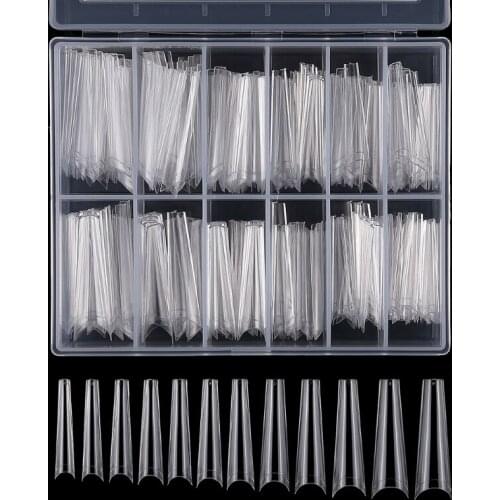 27RC 240 pcs Fake Nail Full Cover Nail Forms Acrylic False Fake Nails Quick Building Mold Tips Forms Nail Finger Extension