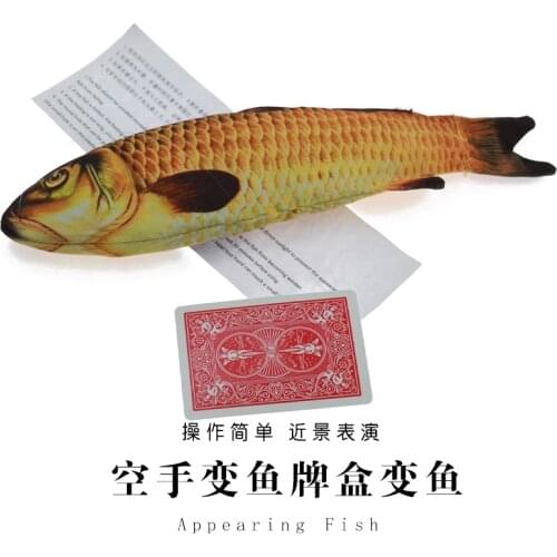28cm Appearing Fish Magic Tricks Stage Magia Fish Appearing From Card Case Magie Mentalism Illusion Gimmick Props 2018 FISM