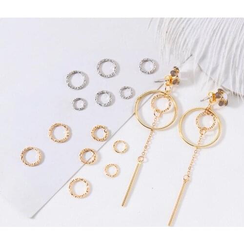 50pcs Gold Round Circle Jump Rings Metal Split Ring DIY Stud/Drop Earrings Making Charms Pendants Women Jewelry Findings