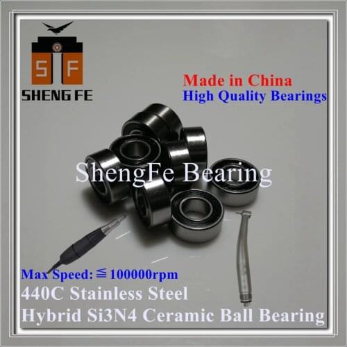 SMR686C 2OS 6x13x5 ABEC-9 High Speed Machine Bearing 1360 2RS|Stainless Steel Hybrid Ceramic Bearing 686|Max Speed: 100,000 rpm