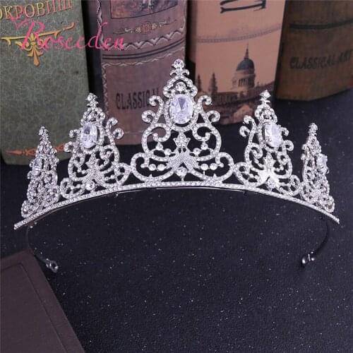 AAA Cubic Zircon Wedding Tiara Crown Zirconia Tiara CZ Diadem Tiaras Bridal Hair Accessories RE3537