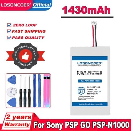 LOSONCOER 1430mAh LIP1412B Battery for Sony PSP GO PSP-N1000 N1001 N1002 N1003 N1004 LIP1412 PSP-NA1006 PSP-N100