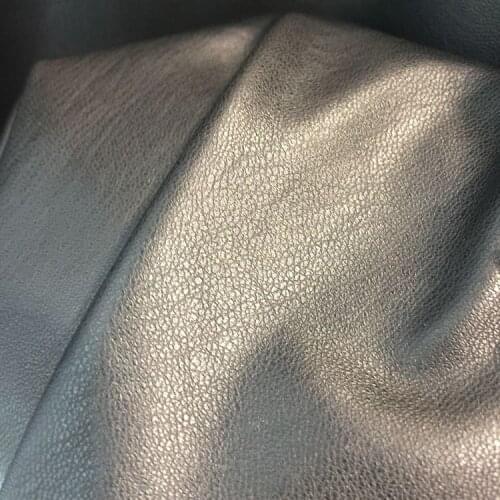 Black 0.8MM thickness elastic synthetic PU Imitation sheep skin garment leather material