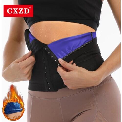 CXZD Sauna Waist Trainer Breasted Corset Sweat Belts for Women Body Shaper Slimming Corset Weight Loss Compression Trimme Belt