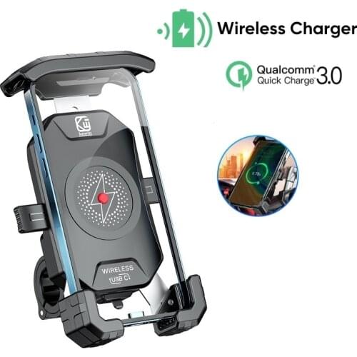 Motorbike Motorcycle Phone Holder Wireless Charging USB Charger for Moto Telephone Support Cell Mobile Stand Smartphone Mount