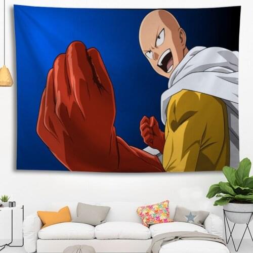 Hot Sale Custom Anime One-Punch Man Printed Tapestry Background Decorative Tapestry Various Sizes Wall Hanging Decor