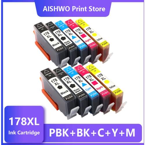 10PK compatible Ink Cartridge for HP 178 for HP178 178XL Photosmart 5510 5515 6510 7510 B109a B109n B110a Printer