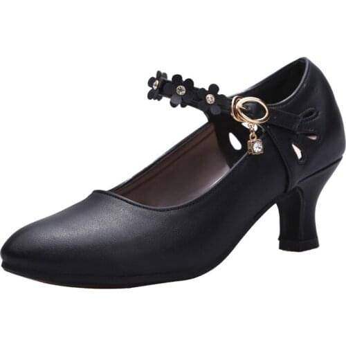 USHINE brown/black/red/White heel 5.5 cm outdoor exercises teacher shoes ballroom Square Dance sneakers shoes for woman