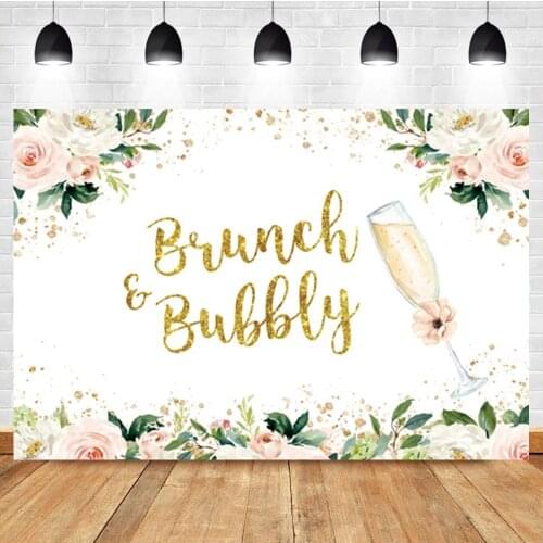 Laeacco Flower Wall Gold Happy Birthday Baby Show Portrait Customiza Photo Photography Backdrop Photo Background For Photo Studi