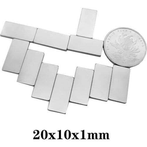 20~500PCS 20x10x1 mm Square Super Strong Neodymium Magnet Block Permanent Magnets 20x10x1mm Powerful Magnetic Magnets 20*10*1