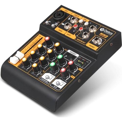 Mini 4channel sound card audio mixer DJ console