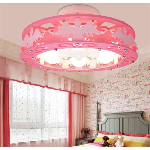 Cartoon Cute Pink Flamingo Ceiling Lights Princess Girl Bedroom Angel Decor Living Room Childrens Room Ceiling Lamps Fixtures