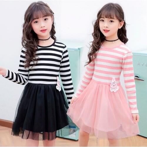 Stripe Girl Dress Kids Dresses For Girls Girls Summer Dresses 2020 Casual Childrens Dress Spring Costume For Girl 4 - 10 Years