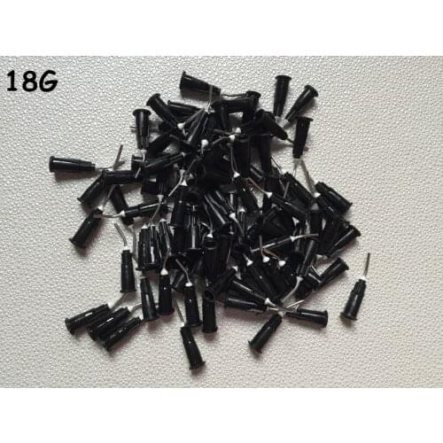 PRE BENT FLOW NEEDLE TIPS Black 18 GAUGE 100PCS FOR ETCH DENTAL GD