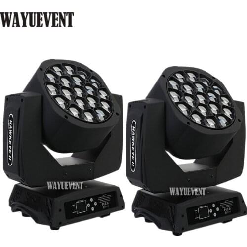 2 pieces 19x15W RGBW 4in1 Bees Eyes Big Eyes Moving Head Light with Zoom Rotating Mac Aura Stage Light