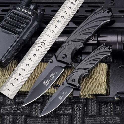 Outdoor Survival Folding Knife Blade Knife for Self-defense Mini Straight Knife Blade Military Knife Fruit Cutter Defensive D2