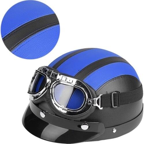 UV-Resistant Goggles Universal Motorcycle Scooter Synthetic Leather Open Face Half Helmet Visor UV Goggles For Scooter Rider