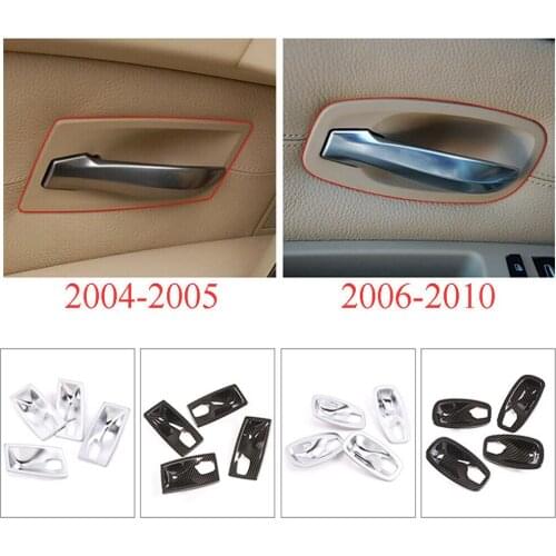 Carbon Fiber ABS Interior Door Handle Bowl Decorative Cover Trim for BMW 5 Series E60 E61 2004-2010