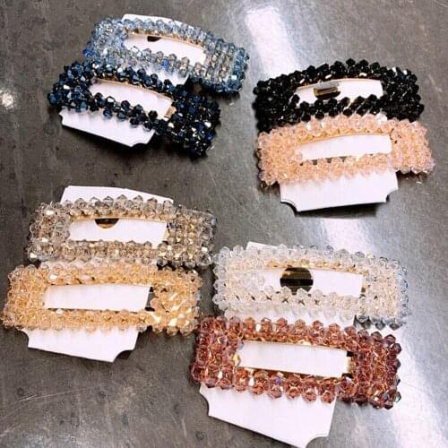 1PC New Fashion Women Crystal Hair Clip Snap Hair Barrette Stick Hairpin Hair Styling Accessories for Women Girls