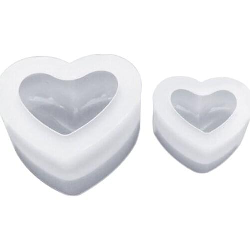 Mirror Heart Shape 3D Smooth Crafts DIY Silicone Mold Jewelry Making Handmade Cake Fondant Epoxy Resin Molds Decoration