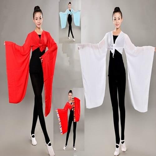 Women Yangko Dance Clothing Gradient Big Sleeve Chinese Folk Dance Costume Lady Tibetan Dance Wear Dai Dance Tops Water Sleeve