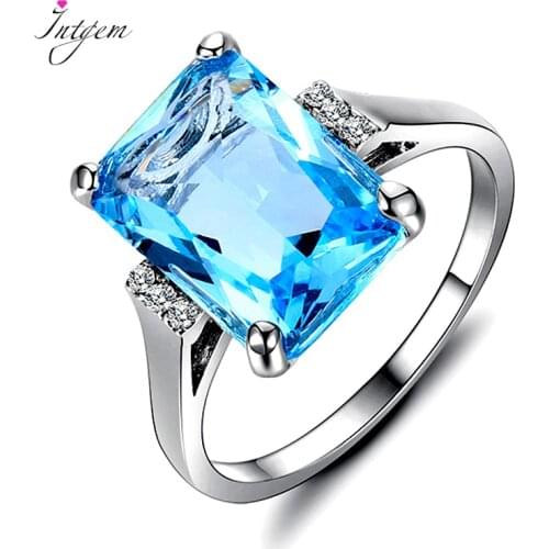 Created Mystic Fire Rainbow Topaz Rings 10x14MM Big Gemstone Solid 925 Sterling Silver Jewelry Ring Party Wedding Gift Wholesale