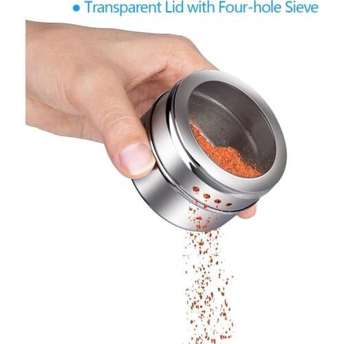 1Pcs Seasoning Boxes Dustproof Visible Stainless Steel Spice Can Seasoning Pot Outdoor Barbecue Cruet