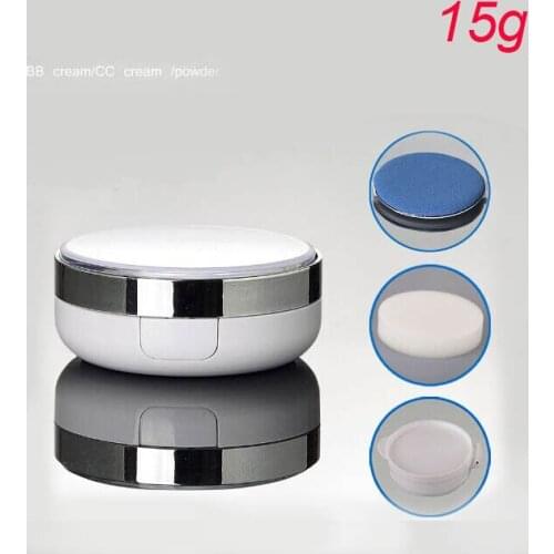15g pearl white sponge foundation case BB cream container CC cream container Cosmetic Jar Cosmetic Packaging cream jar