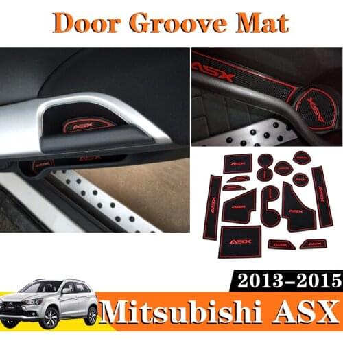 15PCS For Mitsubishi ASX 2013 2014 2015 Car Accessories Inner Gate Slot Pad Non-Slip Cup Mats Anti Slip Door Groove Mat Interior