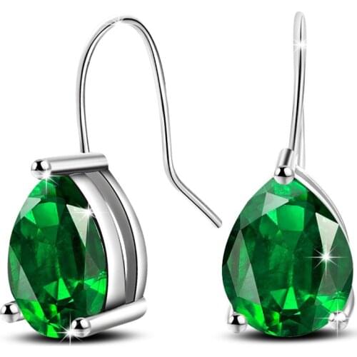 2017 Women Big Earrings Brand Jewelry pendientes plata Ear Stud African Rhinestone imitated Emerald ed15 brinco punk aros
