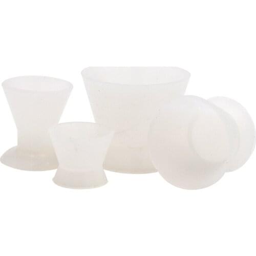 4pcs/set Dental Silicone Mixing Cup Rubber Bowl Dental Equipment Oral Care Tool for Dentist Clinic