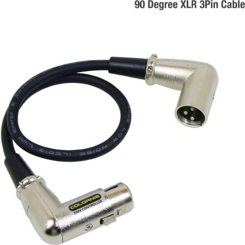 5Pcs 90 Degree DMX Signal Cable XLR 3PIN Connector Male plug to Female Plug