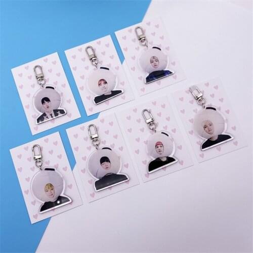 7 pcs/lot Kpop Boys Map Of The Soul Persona JIMIN JIN SUGA JUNG KOOK jhope Photo acrylic KeyChain Keyring pendant toy gift