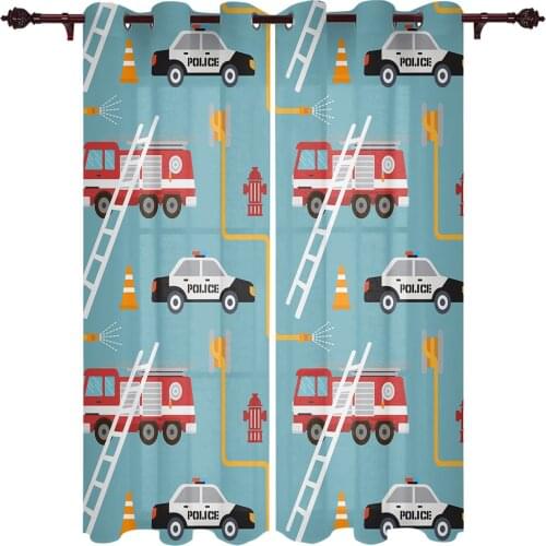 Vehicle Toy Car Window Curtains Kitchen Bedroom Drapes Home Decor Luxury Living Room Backdrop Curtain