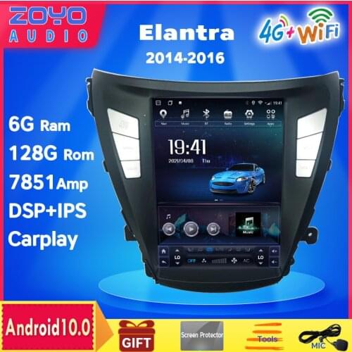 ZOYOSKII Android 10 for Hyundai Elantra 2014-2016 6G 128G 10.4" CAR Vertical Tesla Radio GPS Navigation Auto Head-unit