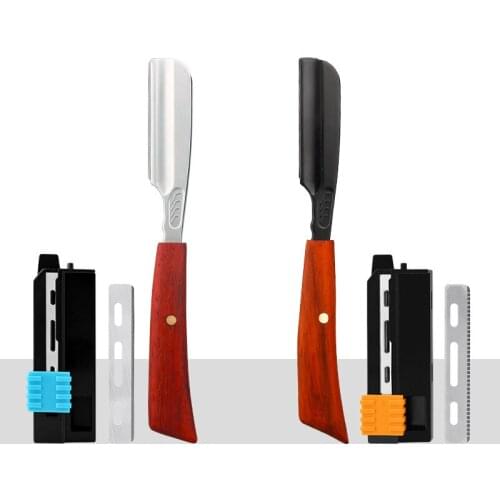 Safely Razor Replaceable Feather Blades Straight Handle Vintage Manual Change Blade Shaving Razor Holder MenS Shaving Tool
