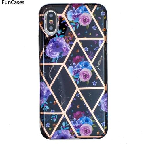 Color Block Soft IMD Shell For etui iPhone XS Glitter Phone Shell sFor Apple iPhone coque X Positivo Silicone Case Cover Caso